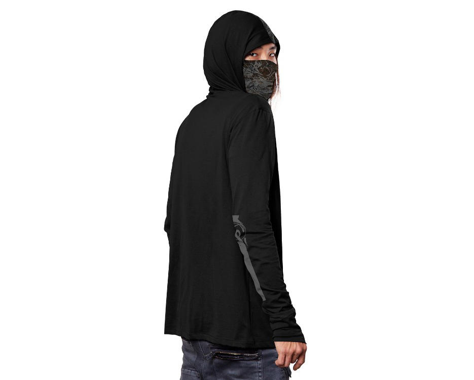 alternative high neck black hoodie